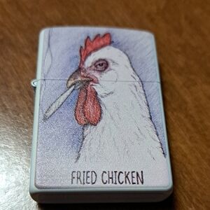 White and Red Chicken Design Lighter